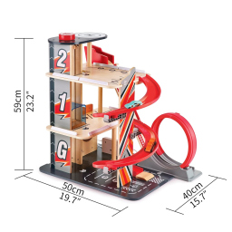 Hape Pista Acrobatica in Legno con Garage a 3 Livelli
