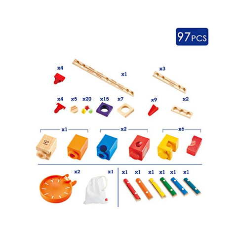 Hape Quadrilla Music Motion – Pista Biglie Musicale in Legno 96 Pezzi