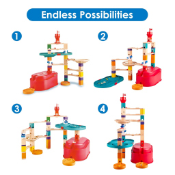 Hape Quadrilla Set Contenitori – Pista Biglie Modulare in Legno