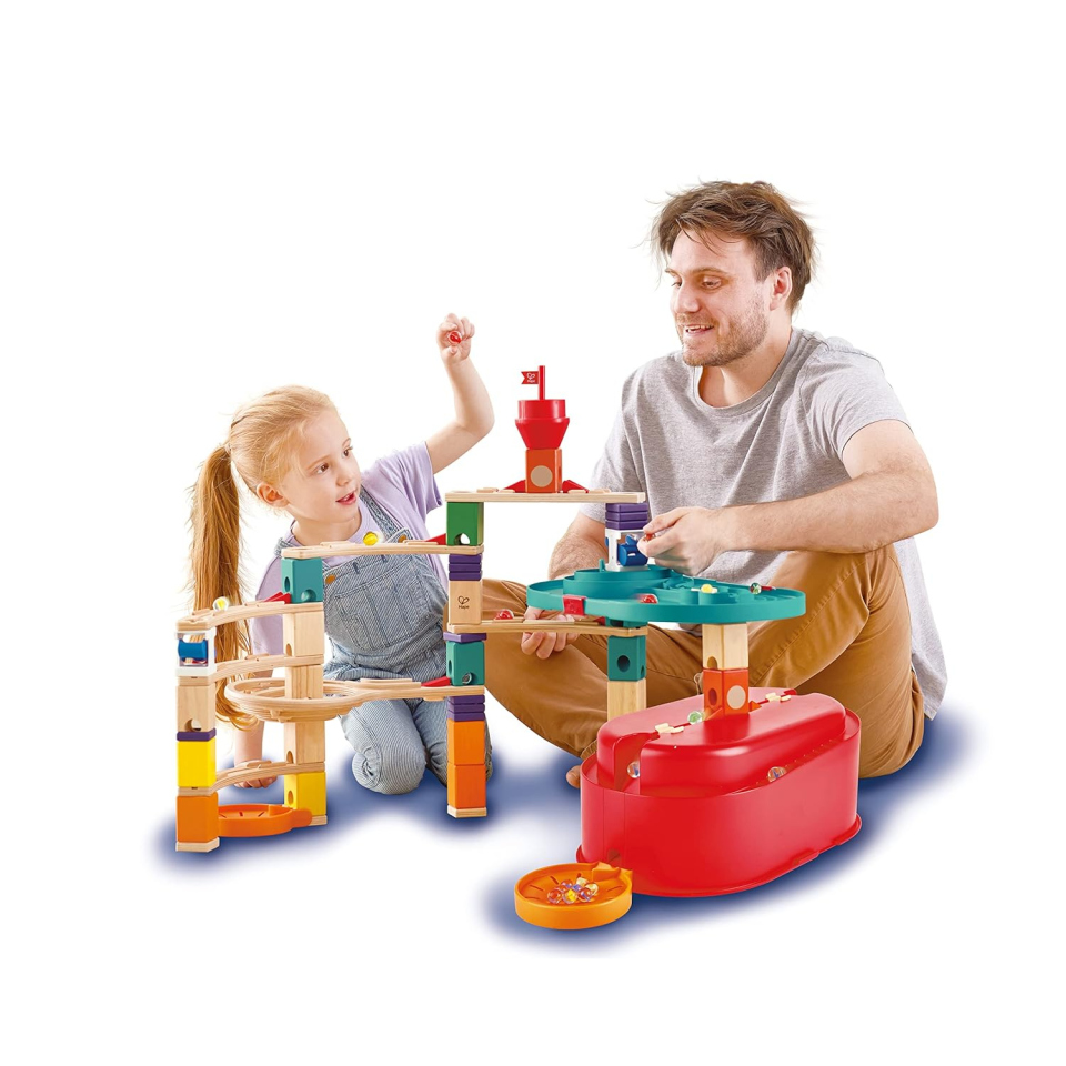 Hape Quadrilla Set Contenitori – Pista Biglie Modulare in Legno