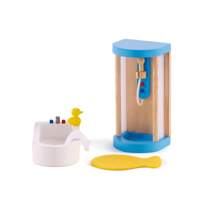 Hape Set Bagno in Legno per Casa delle Bambole