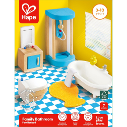 Hape Set Bagno in Legno per Casa delle Bambole