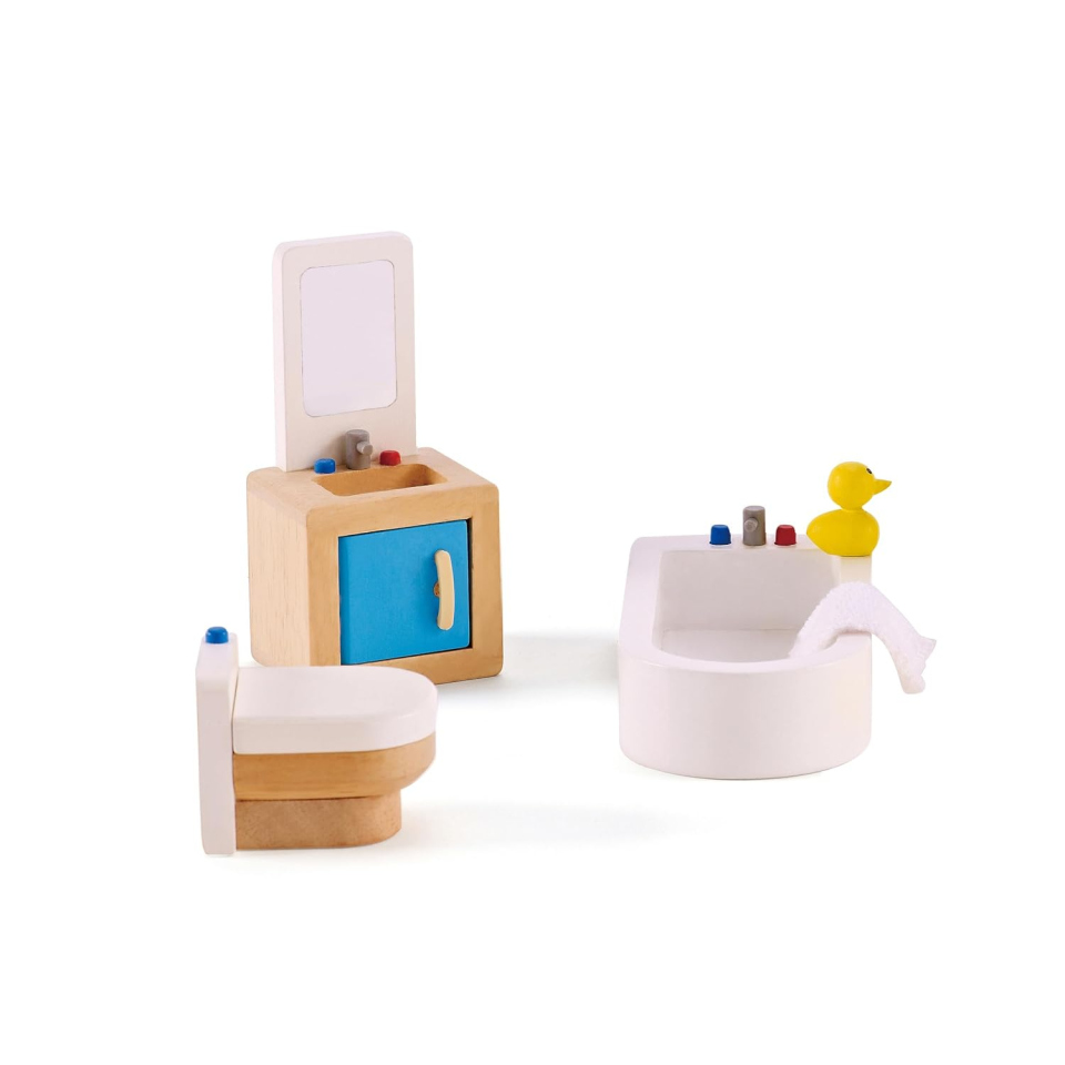Hape Set Bagno in Legno per Casa delle Bambole