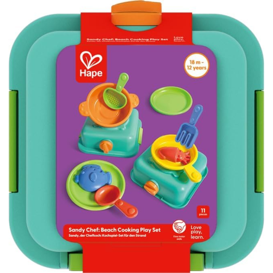 Hape Set Cucina da Spiaggia – 11 Accessori Sabbia per Bambini