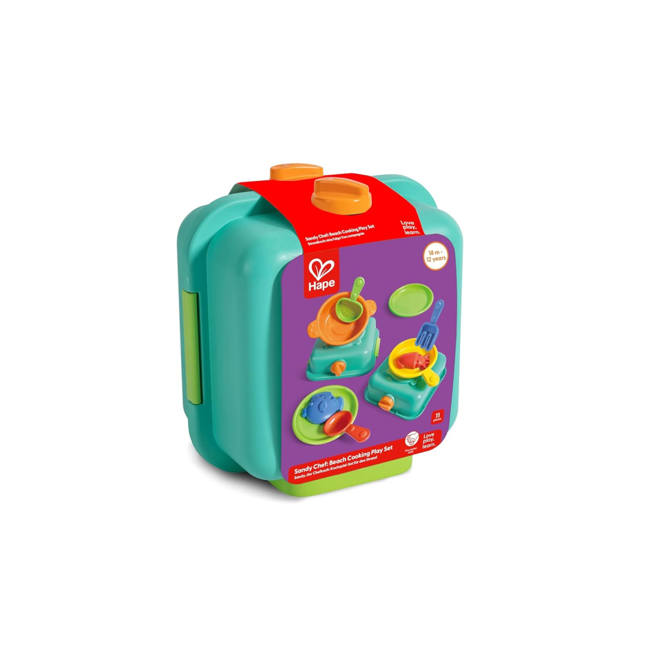 Hape Set Cucina da Spiaggia – 11 Accessori Sabbia per Bambini