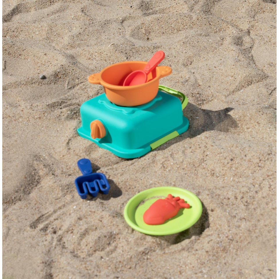 Hape Set Cucina da Spiaggia – 11 Accessori Sabbia per Bambini
