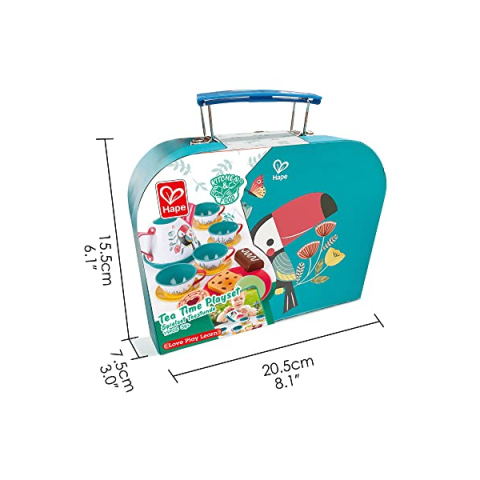 Hape Set da Tè con Valigetta – Servizio Gioco di Ruolo dai 3 Anni
