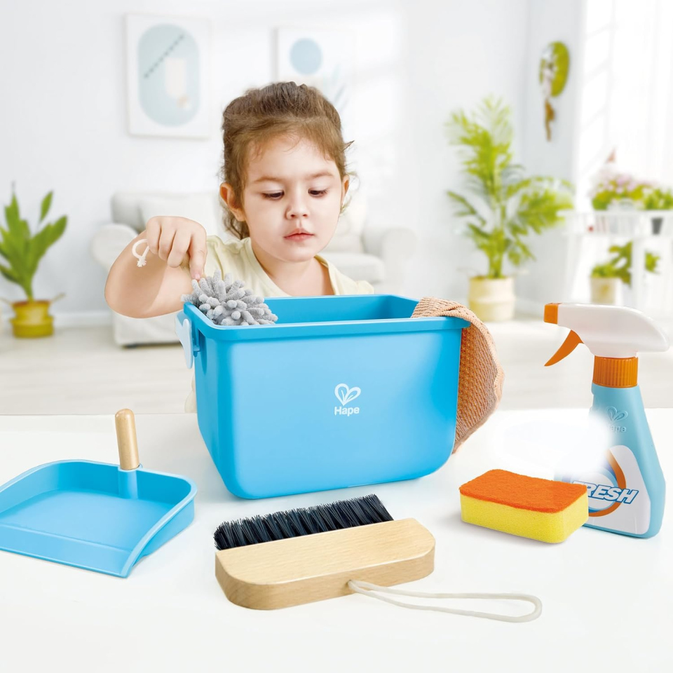 Hape Set Secchio Pulizie – Kit Imitazione in Legno per Bambini