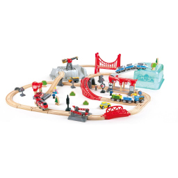 Hape Set Treno in Città con Binari e Personaggi in Legno