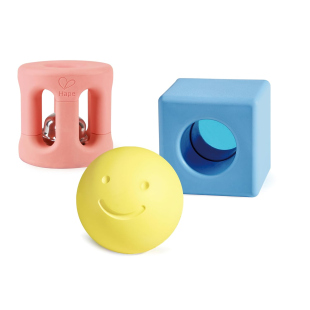 Hape Set Sonagli Geometrici in Riso per Neonati
