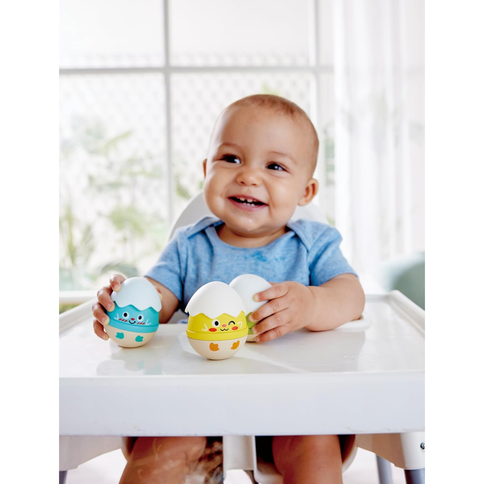 Hape Set Sonagli Pulcini Traballanti con Silicone BPA-Free