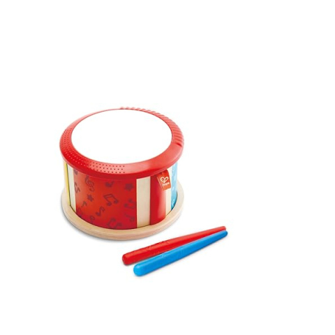 Hape Tamburo Double Face in Legno con Bacchetta – dai 12 Mesi