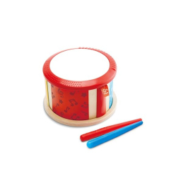 Hape Tamburo Double Face in Legno con Bacchetta – dai 12 Mesi