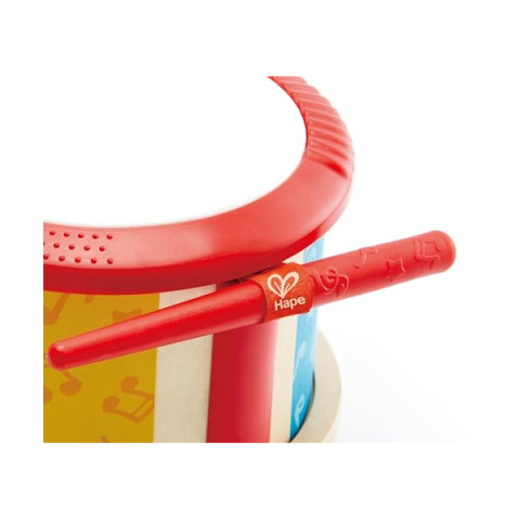 Hape Tamburo Double Face in Legno con Bacchetta – dai 12 Mesi