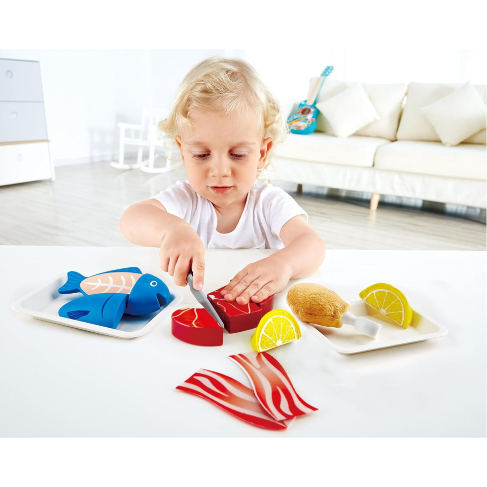 Hape Tasty Proteins – Set Alimenti in Legno per Bagnetto