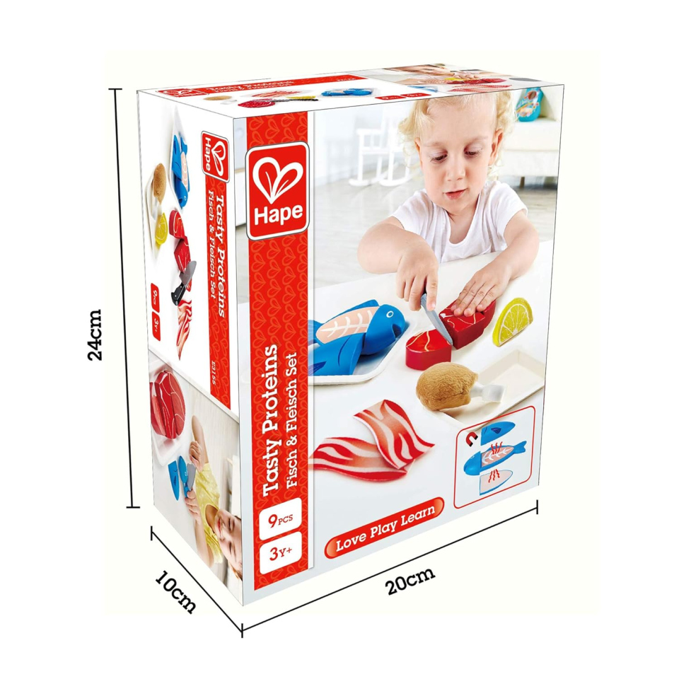 Hape Tasty Proteins – Set Alimenti in Legno per Bagnetto