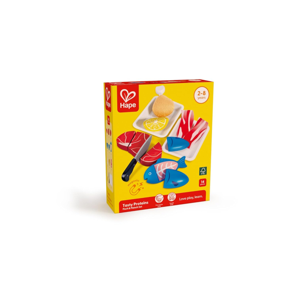 Hape Tasty Proteins – Set Alimenti in Legno per Bagnetto