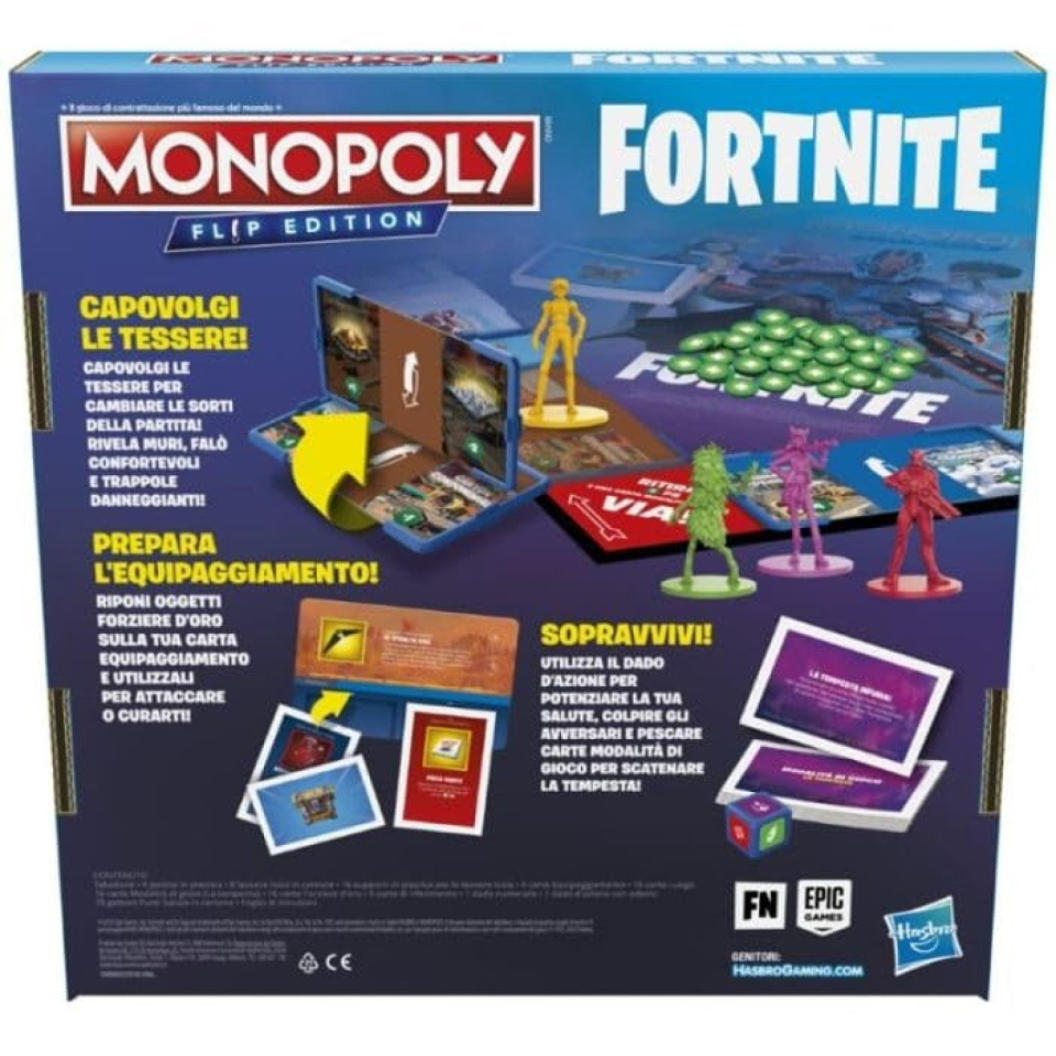 Hasbro Gaming Monopoly Fortnite con tessere capovolgibili