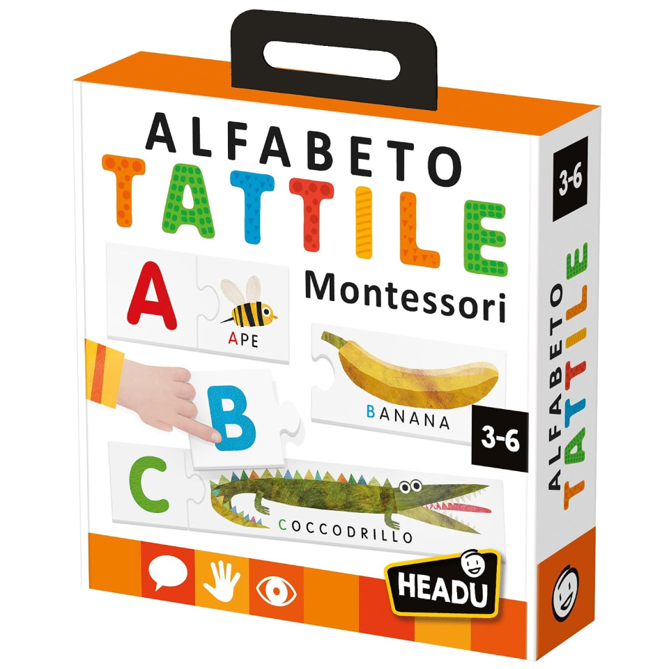 Headu Alfabeto Tattile, gioco educativo Montessori 3-6 anni