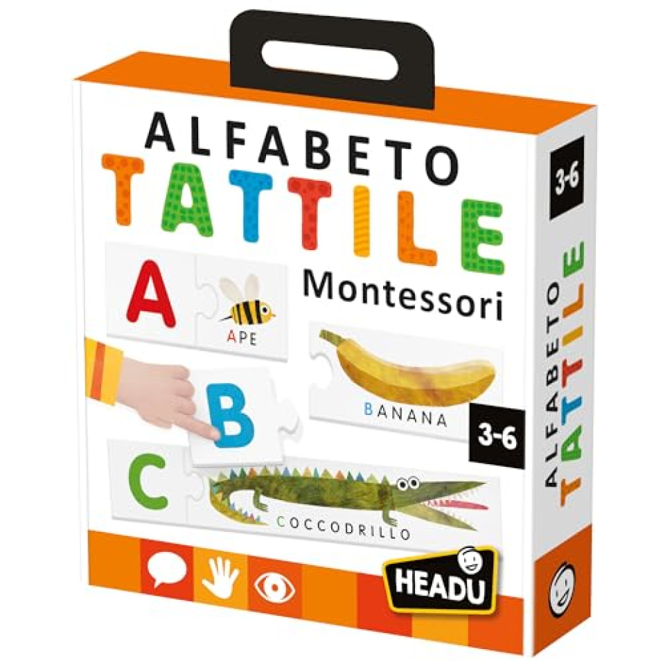 Headu Alfabeto Tattile, gioco educativo Montessori 3-6 anni