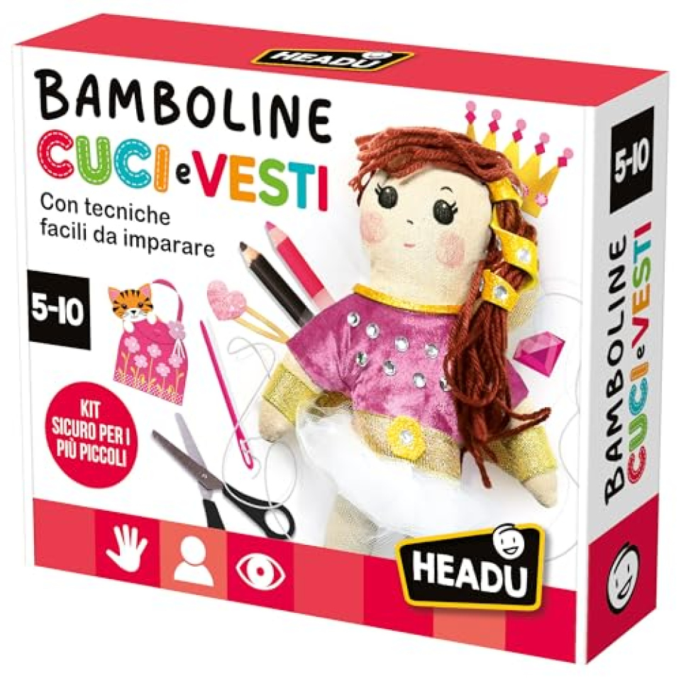Headu Bamboline Cuci e Vesti kit creativo