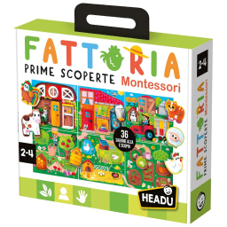 Headu Fattoria Prime Scoperte Montessori con 36 tessere