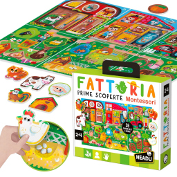 Headu Fattoria Prime Scoperte Montessori con 36 tessere