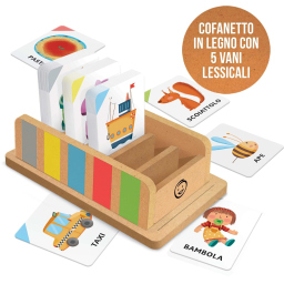 Headu flashcard prime parole in cofanetto di legno