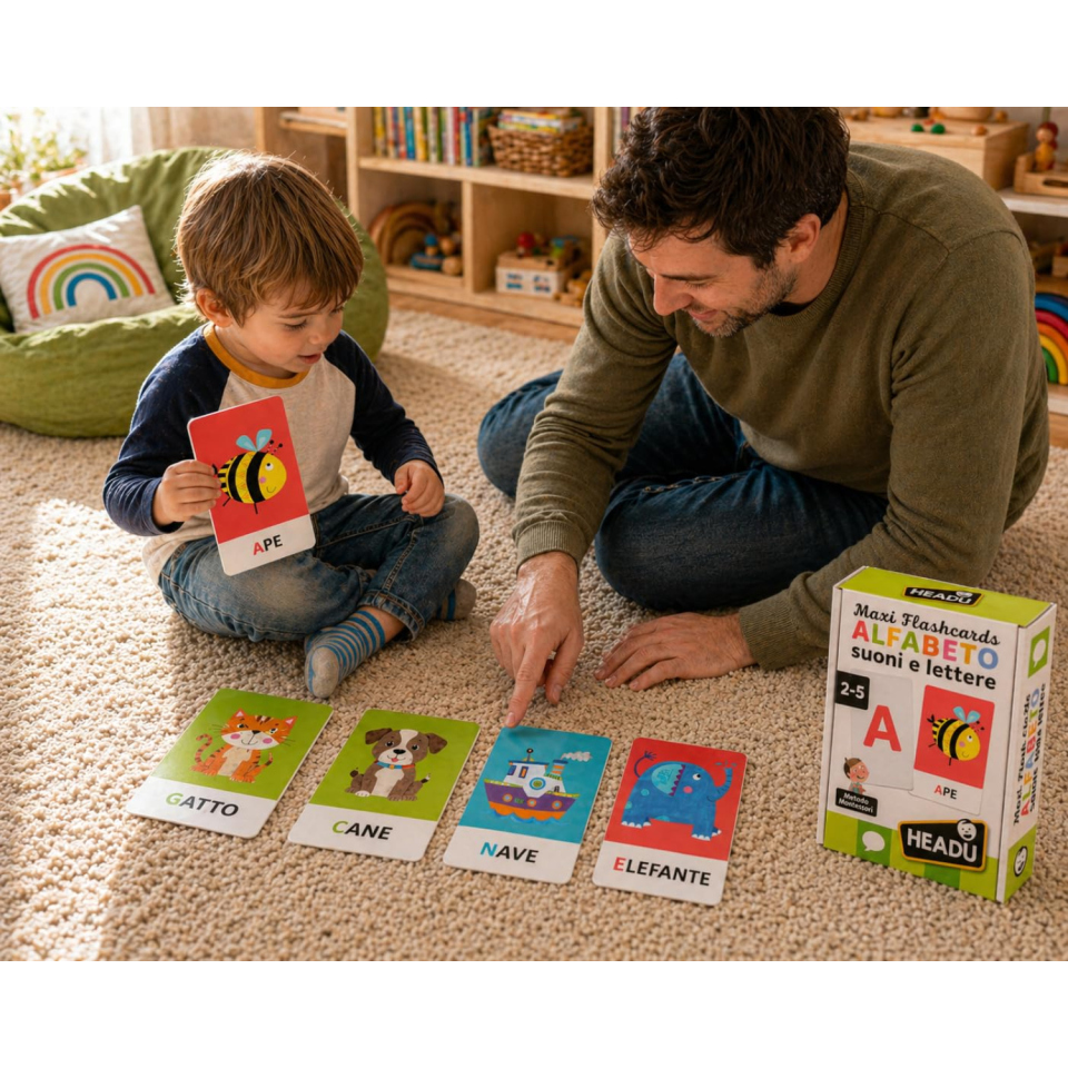 Headu Maxi Flashcards alfabeto Montessori dai 2 anni