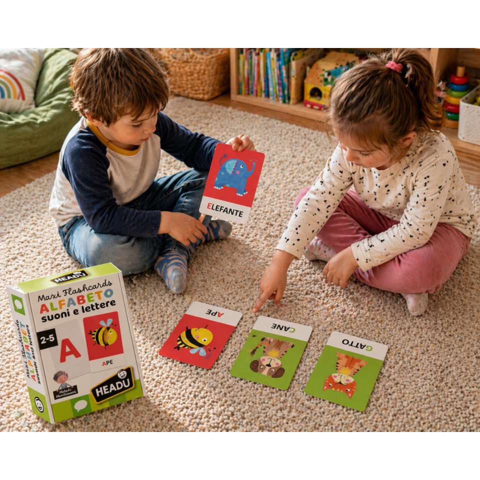 Headu Maxi Flashcards alfabeto Montessori dai 2 anni