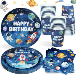 Heboland set stoviglie compleanno spazio da 100 pezzi