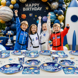 Heboland set stoviglie compleanno spazio da 100 pezzi