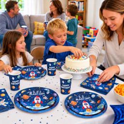 Heboland set stoviglie compleanno spazio da 100 pezzi