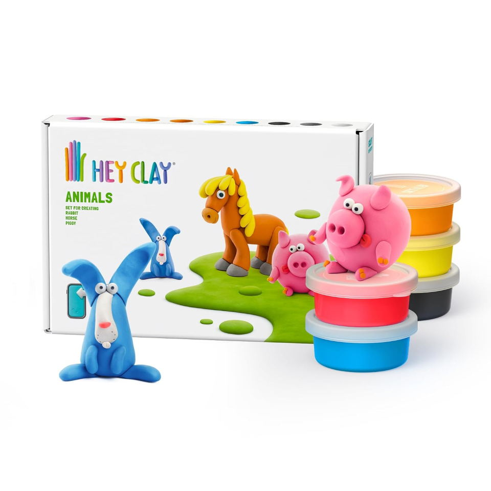 Hey Clay pasta da modellare Animali con 6 vasetti