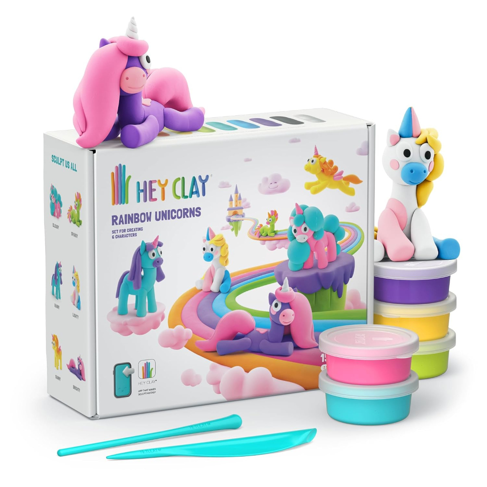 Hey Clay pasta modellabile unicorni, 15 barattoli