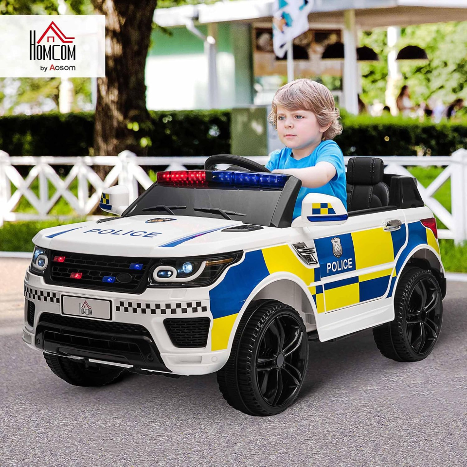 HOMCOM auto elettrica della polizia con telecomando
