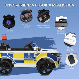 HOMCOM auto elettrica della polizia con telecomando