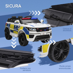 HOMCOM auto elettrica della polizia con telecomando