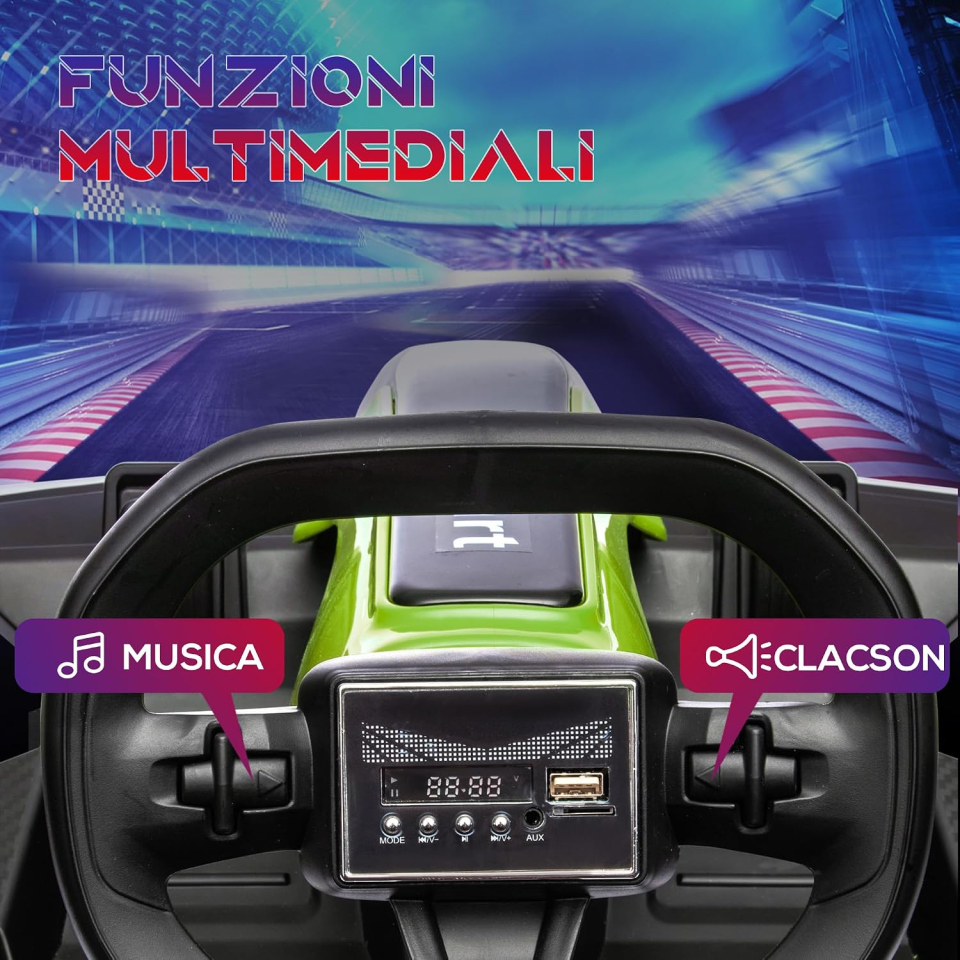 HOMCOM go kart elettrico per bambini 24 V verde