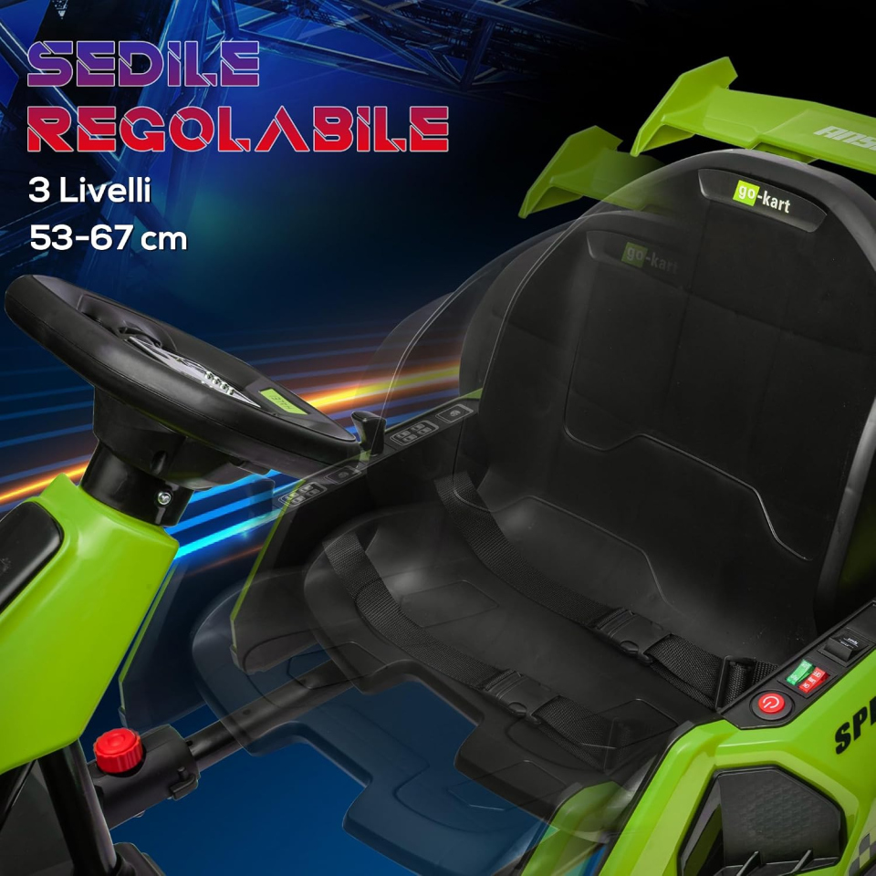 HOMCOM go kart elettrico per bambini 24 V verde