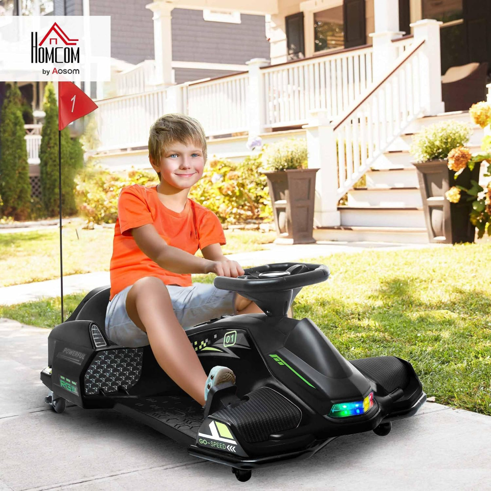 HOMCOM Go Kart Elettrico Drift 8-12 Anni