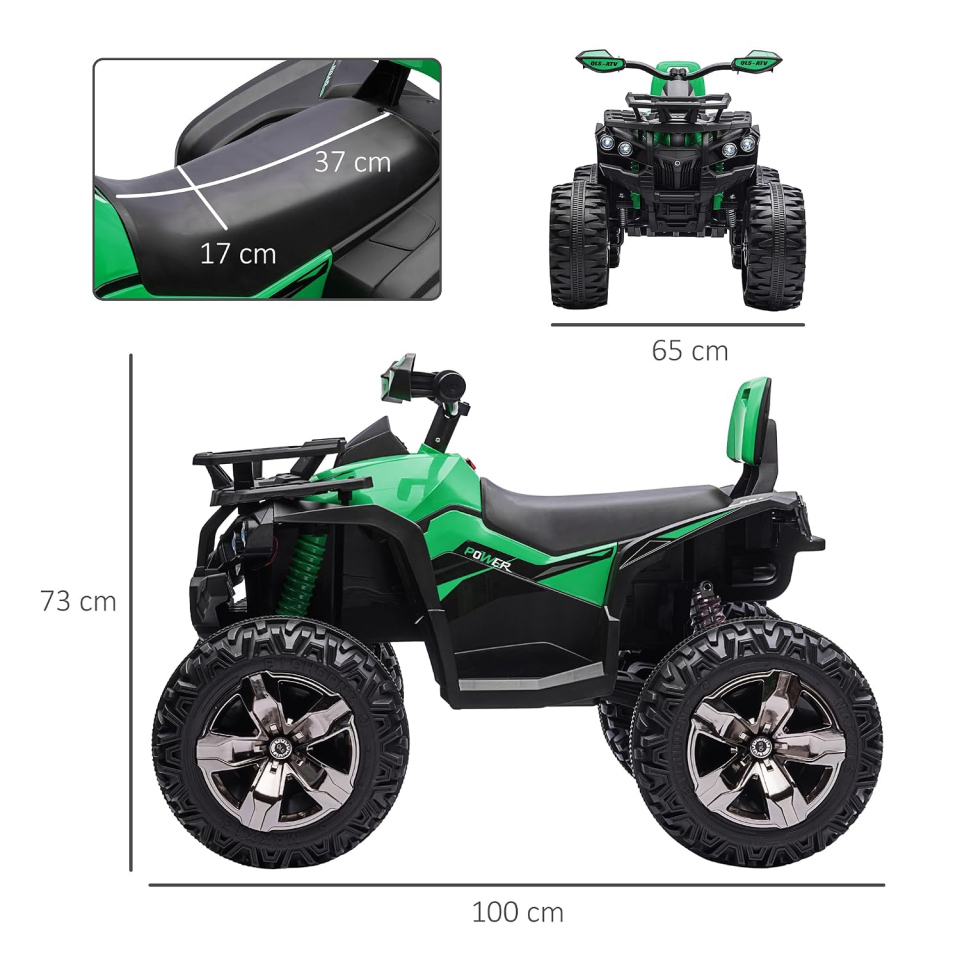 HOMCOM quad elettrico per bambini 12 V verde