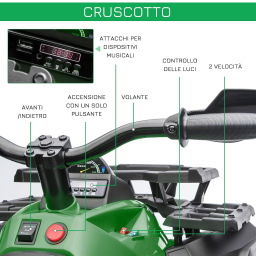 HOMCOM quad elettrico per bambini 12 V verde
