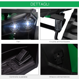 HOMCOM quad elettrico per bambini 12 V verde