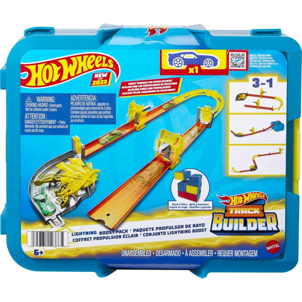 Hot Wheels Box Track Builder Energia – Pista Modulare con Macchinina