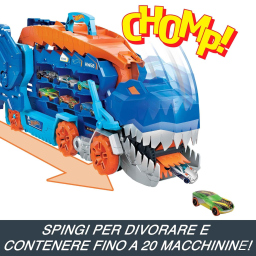 Hot Wheels Mega Dino Trasportatore T-Rex con Pista e Luci