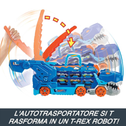 Hot Wheels Mega Dino Trasportatore T-Rex con Pista e Luci