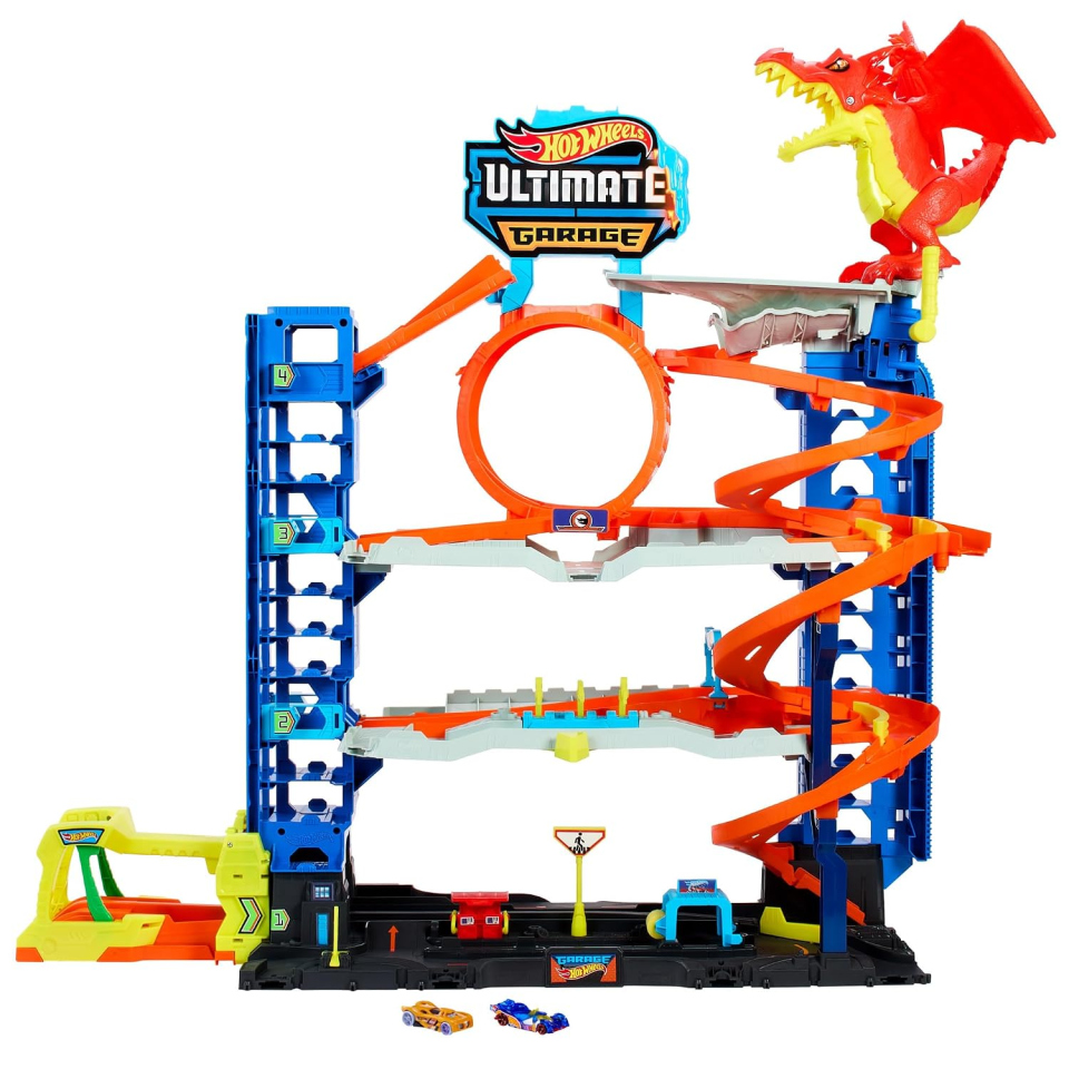 Hot Wheels City Mega Garage con Drago e 2 Macchinine
