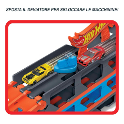 Hot Wheels Speedway Hauler – Camion Trasportatore e Pista 2 in 1 con 3 Auto