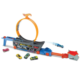 Hot Wheels Trasportatore Mega Loop con Lanciatore e Spazio per 18 Macchinine